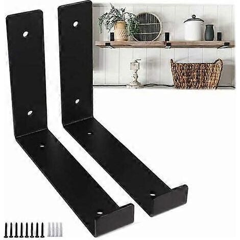 pices supports d'tagre noirs 15 cm support de garage mural robuste support flottant industriel, dcoration murale en mtal pour meubles de bricolage, (1/5)