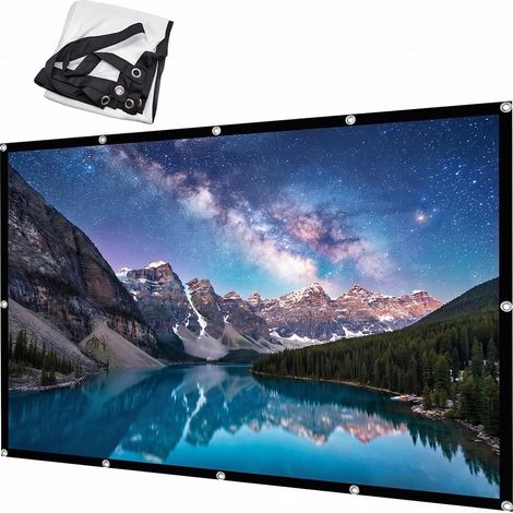 Écran de projection pliable HD 100" 16:9 - Anti-plis - Double face - 221 x 125 cm - Pour l'école, les réunions, la maison (1/5)