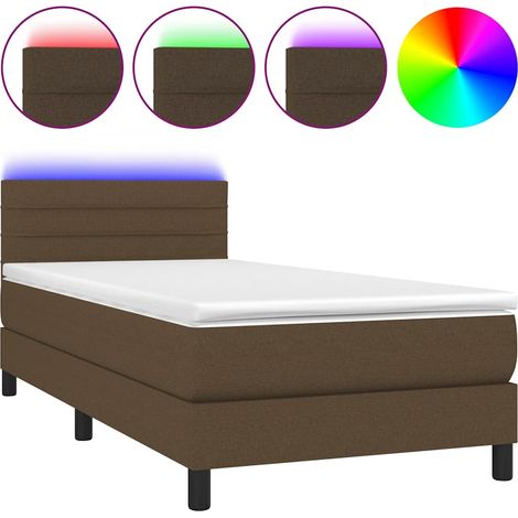 Maison Exclusive - Boxspringbett mit Matratze & LED Dunkelbraun 8 (1/5)