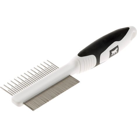 Ferplast Pettine doppio in acciaio cromato GRO 5755 PREMIUM, Ergonomico per cani a pelo medio e lungo (1/4)