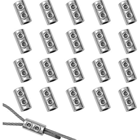 20pcs colliers de serrage en métal pour câble de 1,5 à 2 mm - Double trou (1/5)