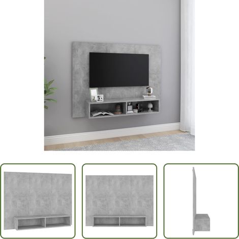 vidaXL Betonfarbe - TV-Wandschrank Betongrau 120x23,5x90 cm Holzwerkstoff