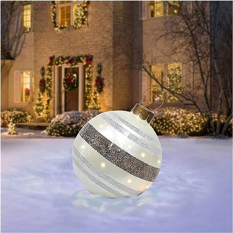 Boule de Noël gonflable géante - Décoration d’extérieur/intérieur pour mariage, festival, cour, jardin ( 60 cm)