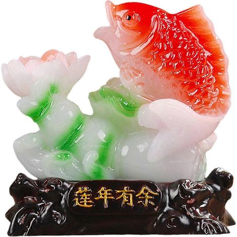 Feng-Shui-Statue, Glücksfigur, Geschenk, Sammlerstück, Glücksskulptur, Schreibtischfigur für Hotel, Geschäft, Einweihungsgeschenk, Bücherregal-Fish (1/5)