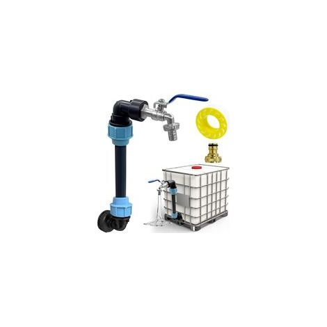 Robinet IBC avec Col de Cygne Robinet en Laiton S60x6, 3/4 Pouces, Idéal pour Cuve IBC 1000L Kit de Raccord
