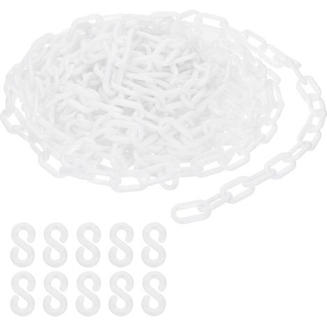 12M Chaîne en Plastique pour Contrôle des Sécurité 6mm Blanc (1/5)