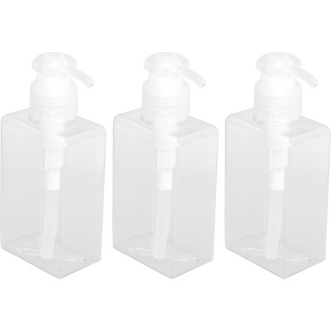 Lot de 3 flacons-pompes vides de 150 ml pour savon liquide pour les mains, en plastique, pour la cuisine et la salle de bain. (1/5)