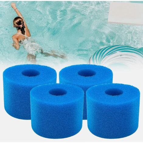 Lot de 4 filtres en mousse pour piscine Intex Type S1 - Filtres en mousse pour spas et piscines - Réutilisables et lavables - Éponge filtrante type S1 (4 pièces) (1/5)