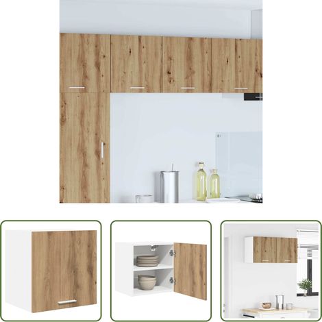Holzschrank -  Hängeschrank mit Tür Artisan-Eiche und Weiß 40 x 31 x 40 cm (1/5)