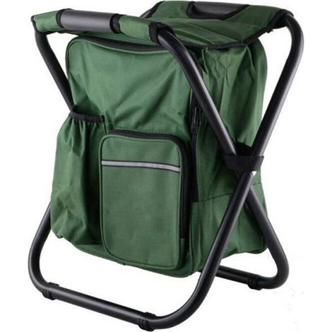 Sac isotherme pliant léger chaise de camping à dossier vert olive grande capacité pour plage randonnée pique-nique voyage (1/5)