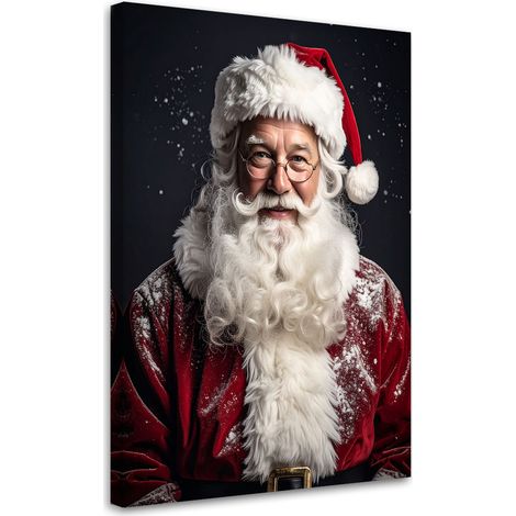 Wandbild Weihnachtsmann Geschenke Winter Weihnachten 60x90 cm
