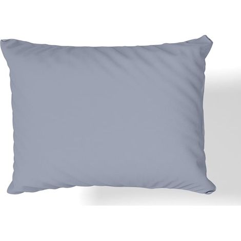 Taie d'oreiller en satin de coton gris 70×80