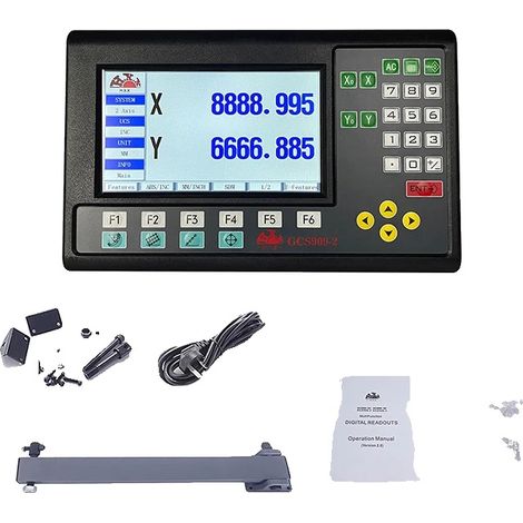 DRO-LCD-Kit, Zweiachsen, Mehrsprachigkeit, GCS909-2 LCD-DRO (1/2)