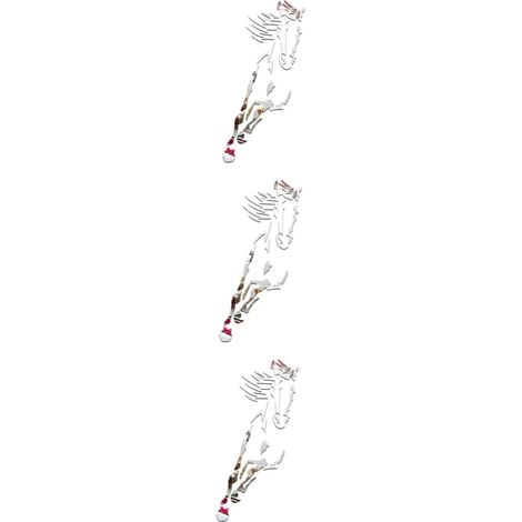 Lot De 3 Autocollants Muraux En Acrylique À Motif Cheval Pour Chambre À Coucher Miroir Tv Décoration Dintérieur Facile À Décoller (1/5)