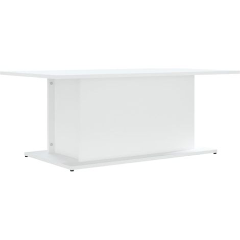 Mesa de centro de diseño moderno 102 x 55,5 x 40 cm madera de ingeniería blanca DEC037826