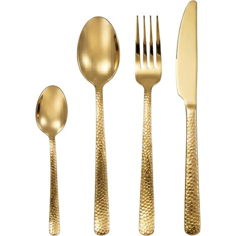 Ménagère 24 Pièces Couverts de Table en Acier Inoxydable Doré pour 6 Personnes - PANGIVO (1/3)