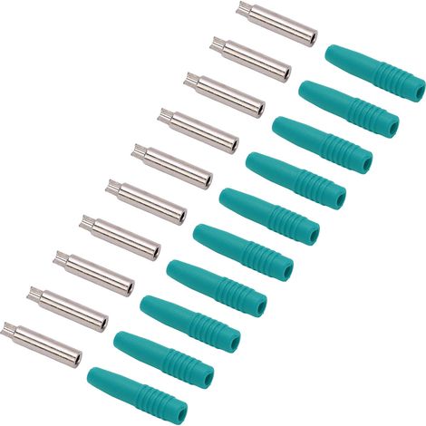 Connecteur banane 2mm isolé avec gaine de protection, lot de 10, vert, coupleur pour équipement de test (1/5)