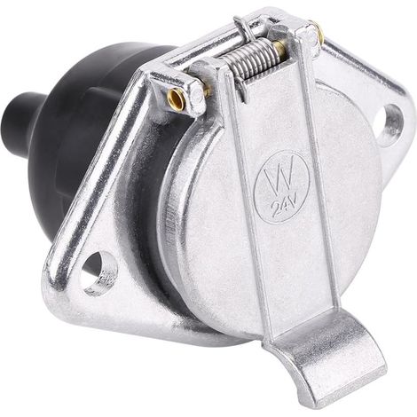 Prise de remorque à 7 broches, Prise de Remorque Universelle 24 V 7 Broches Prise Adaptateur de Connecteur de Câblage 7 Pôles pour Véhicule Utilitaire 24 V, Semi-remorque et Remorque.