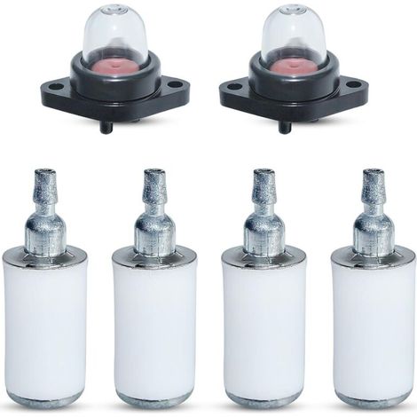 Lot de 4 Ampoules d'Amorçage de Carburateur pour 188-513 188-513-1 188-518 188-518-1 et pour Poulan 530-071835 WT-119C WT-265 avec Filtre à Carburant (1/5)