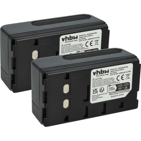 vhbw 2x Akku kompatibel mit Sony CCD-FTR45, CCD-FTR65, CCD-FTR55, CCD-F73, CCD-F77, CCD-F75, CCD-FPKTRV8, CCD-F900 Kamera (4200 mAh, 6 V, NiMH) (1/5)