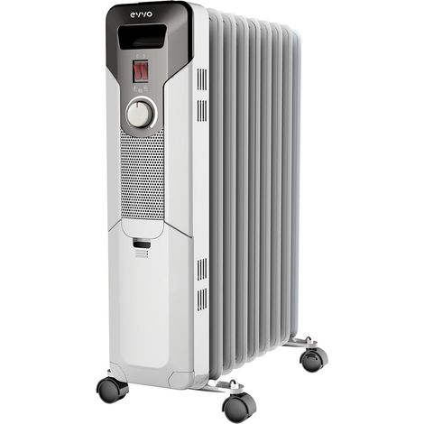 Radiador de Aceite EVVO C9 Blanco, 2.000W, hasta 20m2, Eficiente, 3 modos, fácil transporte