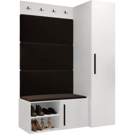 Conjunto para recibidor Nitos II, Manila 04, 191x124x50cm, Tapiz, Aglomerado laminado, Montada en la pared, Colocada