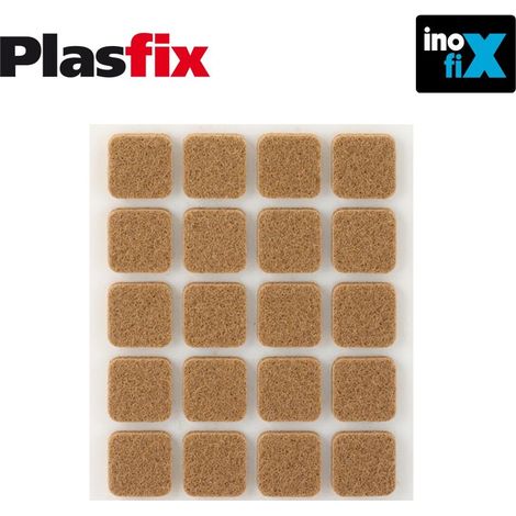 Confezione da 20 feltri adesivi sintetici marroni 17x17mm Plasfix INOFIX