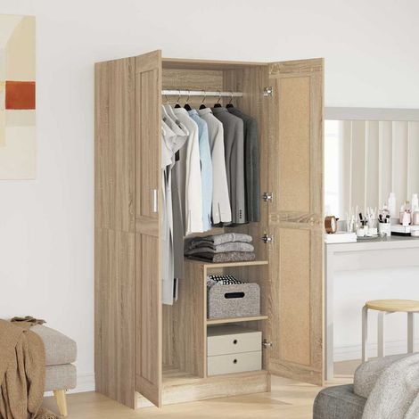 803437 vidaXL Wardrobe Sonoma Oak 82,5x51,5x180 cm Engineered Wood (1/5)