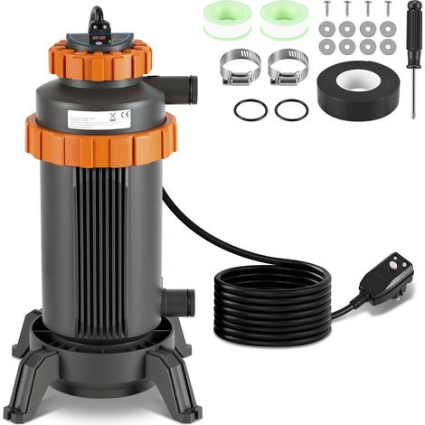 Wolketon Calentador eléctrico para piscina de 3 kW y 230 V para piscinas de 1-3 m³