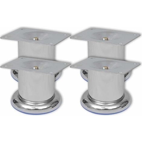 Set 4 gambe rotonde per sofa cromate 60 mm (1/3)