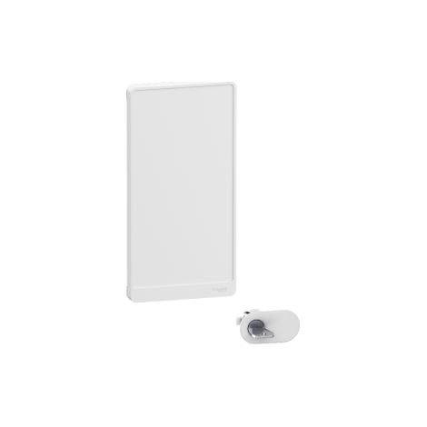 Schneider - Resi9 - Porte Styl - Blanc - 13 modules - 3 rangu00e9es + serrure avec clu00e9 - Ru00e9f. : R9H13423+R9H13388 (1/4)