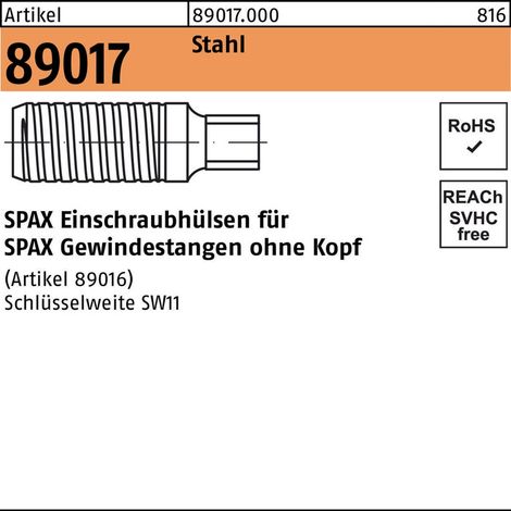 Spax Einschraubhülse für Spax Gewindestangen ohne Kopf (1/2)