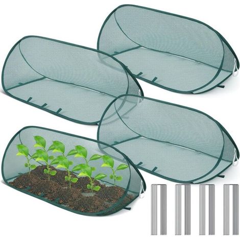 Tente De Protection Pour Plantes - Filet Anti-insectes Et Oiseaux - 99x40x40 Cm - Pliable - Avec 8 Piquets - 1 Piece (1/2)