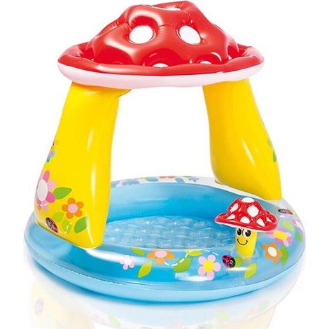 TRADE SHOP - Piscina Baby Fungo Parasole Gioco Gonfiabile Rotonda Per Bambini 102x89hcm 57114 - (1/5)
