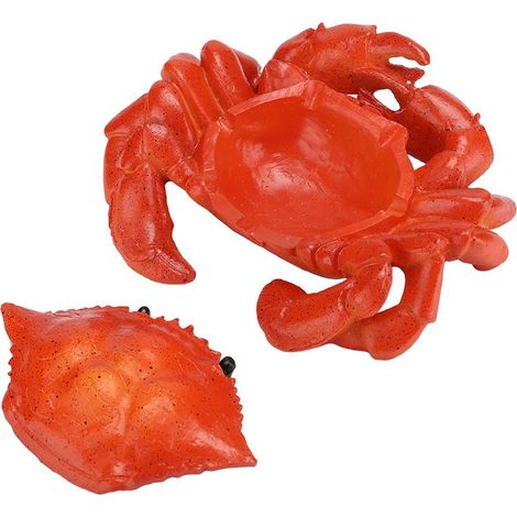 Krabbenförmiger Aschenbecher aus Kunstharz mit Deckel, Dekoration für Zuhause oder Büro, Geschenk für Väter, 16 x 14,5 x 6 cm (1/5)