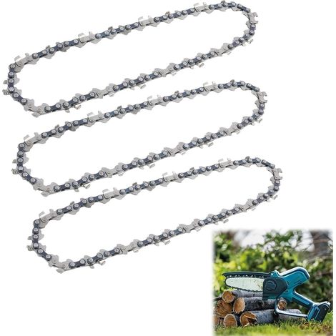 3 catene per mini motosega da 6 pollici (15 cm), catene per motosega ad alta resistenza, 1/4 di pollice LP (6,35 mm), calibro 1,1 mm (0,043 pollici), 36 maglie (1/5)
