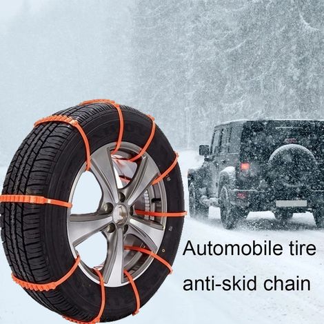 10 Chaînes Neige Nylon Urgence Anti-Dérapage Boue Neige Chaînes de Pneu Survie Adhérence Auto Camion SUV Conduite Hivernale (1/5)