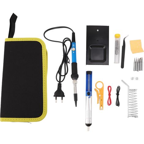 [JAMAIS UTILISÉ]Kit de fer à souder électrique à température réglable, outil de soudage portable pour appareils électroniques (bleu) (1/5)