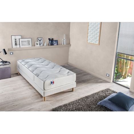 Ensemble Matelas ep20/21cm 348 ressorts 90x190cm + Sommier (1/2)