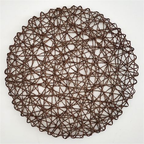 Placemat - Rond - Corde en Papier - Isolant - Décoratif - 3 Pièces