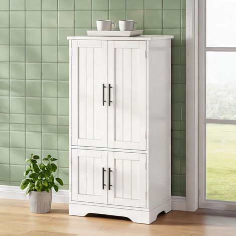 Buffet coloris blanc en MDF 60 x 40 x 120 cm (1/5)