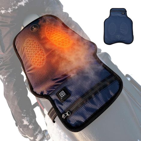 Coussin De Selle De Moto Chauffant,Accessoires De Chauffage Moto - Housse de Siège Chauffante  Pour Conduite Hivernale Temps Froid Navette Quotidienne Voyage Longue Distance Road (1/5)