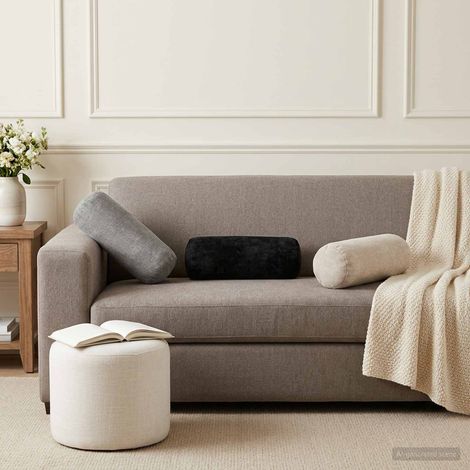 vidaXL Cushion Cover 6 pcs HEERLEN Dark Grey 脴 15 x 40 cm (1/5)