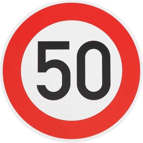 Panneau de signalisation original 50 km/h, référence 274-50 RA1, panneau métallique, panneau commémoratif du 50e anniversaire, 42 cm, avec film adhésif - type 1 (1/2)
