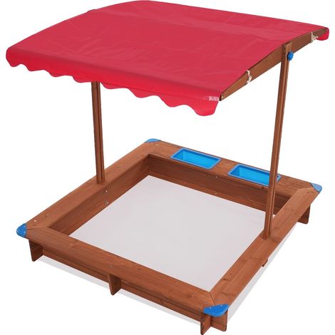 Bac à sable, pour enfants, Ensemble de jeux d'extérieur durable, Montage facile, Rouge (1/2)