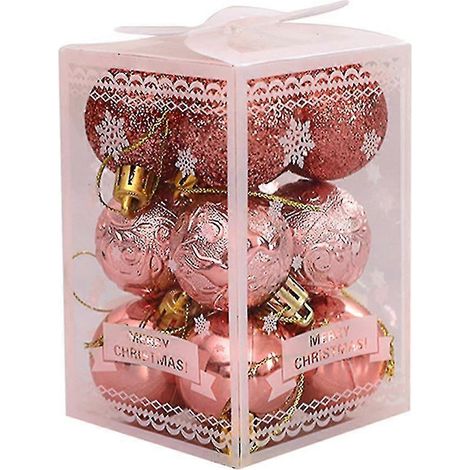 12 adornos navideños irrompibles de 4 cm con purpurina, colgantes multicolores para decoración de fiestas navideñas. (1/5)