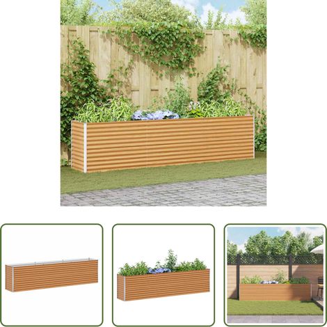 Stahl -  Hochbeet Hellbraun 290 x 50 x 68 cm Verzinkter Stahl (1/5)