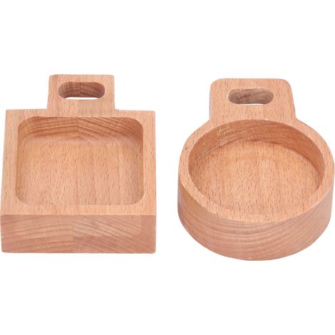 Plats en bois de hêtre japonais pour apéritifs, condiments, sauces, fruits, desserts, plats à une anse, ensembles ronds et carrés. (1/5)