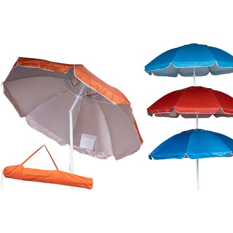Ombrellone Mare 180 cm con Snodo Palo Acciaio e Sacca Colori Assortiti