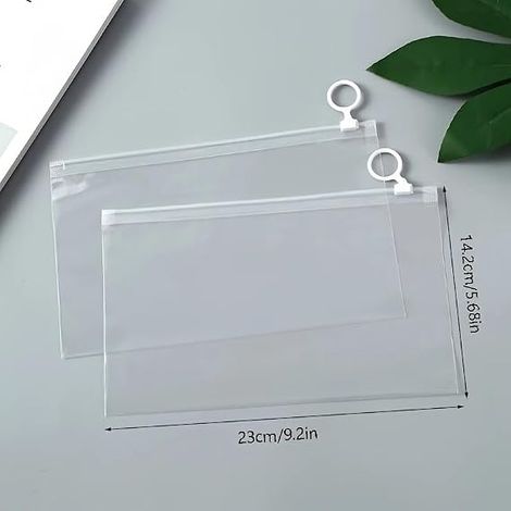 KOWOLL Lot de 10 trousses de toilette transparentes en plastique - Pochettes pliables à fermeture éclair, idéales pour les voyages, les cosmétiques, la papeterie, le rangement de la cuisine et un nett (1/5)